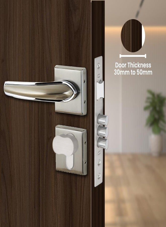 لينك قفل نقر Link Infynia | للأبواب الرئيسية وأبواب الحمامات في المنزل/المكتب/الفندق | طقم مقابض شديد التحمل مع إمكانية الوصول بمفتاح من جانب واحد، 3 مفاتيح | تشطيب من الفولاذ المقاوم للصدأ | ضمان لمدة سنتين - Image 2